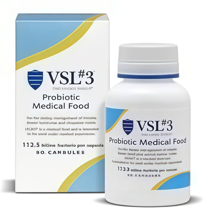 VSL #3® Probiotics for Digestive Health, IBS & UC Symptoms - 112.5B CFUs, High-Potency, Multi-Strain, Live, Refrigerated Probiotic, Medical Food for Gut Health Support in Men & Women, 60 Capsules