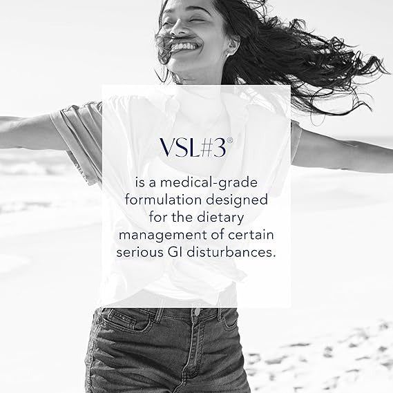 VSL #3® Probiotics for Digestive Health, IBS & UC Symptoms - 112.5B CFUs, High-Potency, Multi-Strain, Live, Refrigerated Probiotic, Medical Food for Gut Health Support in Men & Women, 60 Capsules