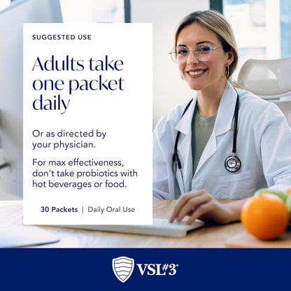 VSL #3® Probiotics for Digestive Health, IBS & UC Symptoms - 112.5B CFUs, High-Potency, Multi-Strain, Live, Refrigerated Probiotic, Medical Food for Gut Health Support in Men & Women, 60 Capsules