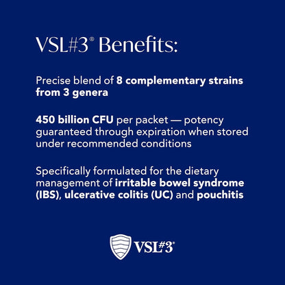 VSL #3® Probiotics for Digestive Health, IBS & UC Symptoms - 112.5B CFUs, High-Potency, Multi-Strain, Live, Refrigerated Probiotic, Medical Food for Gut Health Support in Men & Women, 60 Capsules